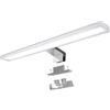 YIQAN Specchio Luce 6000K Nero Opaco 30cm Bagno 10w 880lm Illuminazione Cosmetica - 3 Montaggi