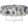 HOME ZEN HOUSEHOLD LINEN TOVAGLIA PLASTICA LAVABILE PVC IMPERMEABILE COPRITAVOLO PLASTIFICATO STAMPATO FELPATO TNT SPLENDIDO CON FRANGIA (Ø 160 CM ROTONDO LAVANDA)