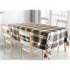 SOFFICIOSO Tovaglia in Vari Colori Idrorepellente e Antimacchia Modello Splash Tartan Rotonda 160cm Bianco
