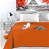Byour3 - Copriletto in Cotone Misto ORGANICO Matrimoniale Letto Singolo Piazza e Mezza Coperta Pesante Lavabile Teli Arredo Multiuso Copritutto GrandFoulard Copridivano (Arancione, Matrimoniale)