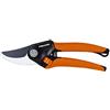 Fiskars Forbici da Potatura Bypass per Rami e Ramoscelli Freschi, Lama con Rivestimento Antiaderente, Manici Antiscivolo SoftGrip, Lame in Acciaio di Alta Qualità, Nero/Arancione, 1001340