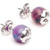 Tamashii orecchini Sphere con pietra agata amarena di 8 mm e OM in argento 925.EHST8-157