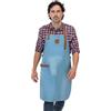 Angus Stoke Grembiule da barbecue e da cucina in denim e pelle - Grembiule per barbecue con cinturino in pelle, colore blu