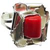 Generico Coralli di Sardegna Anello Corallo Rosso 8x10mm. in Argento Misura Regolabile