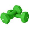 SPORTNOW Set 2 Manubri Esagonali da 2x3 kg in Metallo e Plastica, 2 Manubri Pesi con Impugnatura Antiscivolo, 18x8x8 cm, Verde