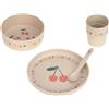 LÄSSIG Set di stoviglie per bambini (piatti, tazze, ciotole, cucchiai) senza melamina, senza BPA, lavabili in lavastoviglie e nel microonde/Dish Set Happy Fruits Cherry