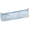Clairefontaine 410175C - Astuccio scolastico rotondo blu cielo motivo Tie & Dye, Ø5,5 x 22 cm in vera pelle di agnello, forniture scolastiche, astuccio per matite colorate, astuccio portapenne