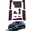 SHAOHAO tappetini per Renault CLIO 5 BF 2020 2021 2022 2023 2024 Pad in Gomma tappetini Antiscivolo per Console Centrale Vassoio portabicchieri, Imbottitura per Cucitura Porta accessori clio 5 (Rosso)