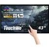 TouchWo monitor touchscreen interattivo da 43 pollici, lavagna elettronica, display 1920 * 1080P, Windows 11 Core i7 RAM 8G & ROM 512G Smart Board All-in-One per aula, sala conferenze