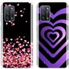 SEHEYA 2 Pezzi Custodia per OPPO A16/ OPPO A16s/ OPPO A54s Cover Aesthetic Disegni Fantasia Silicone Bumper Case Ultra Sottile TPU Morbido Antiurto Protettiva Custodie, Nero Viola Cuore