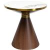 Kare Tavolino di design Cono in ceramica, marrone, diametro 50 cm, ripiano in marmo, design di alta qualità, tavolino da caffè, tavolino da salotto, rotondo, piano in pietra, 52 x 50 x 50 cm (altezza