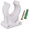 SKIR'CO Clip per Tubi (50 Pezzi) - Morsetti in Plastica da 20-22 mm, Tipo U, Ganci Bianchi