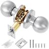 Coolty Pomelli per Porte di Passaggio Maniglia Rotonda Non Bloccante Senza Chiave per Porte Interne Non Bloccanti Porte di Cucina Armadio Dispensa Armadio Corridoio (Argento)