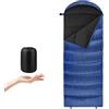 VirtuDrill 0°C- 20°C Sacco a pelo Invernale, Impermeabile Ultraleggero Portatile per 4 Stagioni Campeggio Trekking Escursioni Viaggio all'Aria Aperta Blue-2