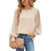 Odosalii Camicetta da donna in chiffon, a maniche lunghe, elegante, a doppio strato, 09-beige, S