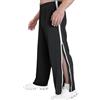 NIULI Pantaloni da riabilitazione per uomo e donna, apertura laterale, pantaloni da tuta larghi con lato e cerniera sulla gamba, gamba larga, pantaloni con fissaggio, Nero , M