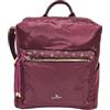 NAJ OLEARI Zaino Donna In Nylon Borsa A Spalla A Mano Multitasche ART. 61749 Prodotto Realizzato con 100% Nylon Riciclato (BORDO')