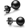 day berlin day.berlin orecchini a pallina a perno da donna in argento 925 nero, 6mm di diametro, senza nichel e resistenti all'acqua