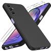 Coiwxmoi Cover per Samsung Galaxy A54 5G 6,4 con 2 Vetro Temperato, Custodia con 2 Pellicola Proteggi Schermo, Ultra Sottile Silicone TPU Antiurto Case Protettivo per Samsung A54 5G, Nero