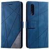 SONWO Cover per Galaxy A30S, Flip Caso in PU Pelle Case Cover Portafoglio Custodia per Samsung Galaxy A30S, [Kickstand] [Slot per Schede], Blu