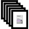 Americanflat Set di 5 cornici portafoto da 12,7 cm x 12,7 cm, colore nero, da utilizzare come cornice da 6,3 x 8,9 cm con passepartout o cornice da 13 x 16 cm senza passepartout, cornice per collage,