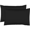 Le linge de Jules 2 federe 50 x 70 cm, colore: nero, 100% cotone a 57 fili