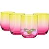 Glasmark KROSNO 1992 Glasmark KROSNO, 300 ml, set di 4, bicchieri, bicchiere highball, bicchieri colorati, bicchieri da acqua, cocktail, perfetti per la casa, ristoranti e feste, set di bicchieri, forma classica