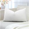 Artscope 1 Pezzi Federe Cuscini in Lino Minimalista Federe in Velluto Copricuscino per la Decorazione Domestica Soggiorno Camera da Letto Divano 40x60cm, Bianco