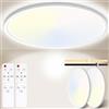 Yexati Plafoniera LED Soffitto Dimmerabile 24W 3200LM, Lampada da Soffitto con Telecomando 3000K-6500K IP54 Rotonda Piatta Sottile per Soggiorno Bagno Cameretta Cucina Seminterrato Ø29.5CM 2 Pezzi