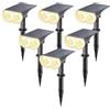 Linkind StarRay Luce Solare Esterno Giardino Bianca Calda, 22 LED Faretti Solari Decorative, 3000K 800LM Lampade Solari da Giardino Impermeabile IP65 per Cortile Prato Piscina, 6 Pezzi