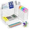 Radikor Organizer per Cassetti 25 Pezzi, Organizer per Trucco 4 Dimensioni | Organizer trasparenti in plastica resistente per cosmetici, gioielli e ufficio. Diverse combinazioni per cassetti ordinati