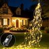 yowin Cascata Luci Natale 2m 200 LED Cascata di Luci per Albero di Natale mit Presa, 8 Modalità Luci Balcone con Timer, IP65 impermeabile Luminosa per Natalizia Interno Esterno Decorazione - Bianco