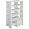 PLATAN ROOM Scarpiera con seduta sottile e alta, 100 x 60 x 35 cm, con 6 livelli, scarpiera aperta, per corridoio, in legno, bianco opaco