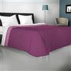 Viterbo Biancheria - Copriletto Matrimoniale Estivo e Primaverile Leggero, Trapunta Estiva Matrimoniale Double Face, Trapuntino 250x250cm Made in Italy (Matrimoniale (881), Viola Chiaro/Scuro)