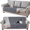 GEBIN Coperta Impermeabile per Cani, Copridivano antigraffio gatto, Copridivano con Penisola per Animali con Fondo in Gomma Antiscivolo, Copriletto (Grigio,76x127cm)