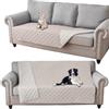 GEBIN Coperta Impermeabile per Cani, Copridivano antigraffio gatto, Copridivano con Penisola per Animali con Fondo in Gomma Antiscivolo, Copriletto (Beige chiaro,76x127cm)