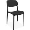 FORNOR 20173 Sedia nera in plastica 39,5 x 50 x 79 cm