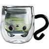 Volumoon Carina Tazza Gatto, Tazza di Latte Doppia Parete, Tazze da Caffè in Vetro Isolante, Tazze Trasparenti, Tazze Forma Ggatto con Manico per Donne Amanti dei Gatti Regalo Compleanno 300ML (Nero)