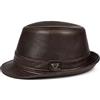 Lifup Cappello Panama per Uomo Elegante Pelle Jazz Trilby Cappelli e Cappellini Marrone 1 x-Large