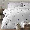 Appletree Stelle Set Copripiumino, Cotone, Bianco/Blu Navy, Super King
