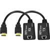 XMSJSIY Prolunga HDMI, da HDMI maschio a RJ45 Ethernet LAN, convertitore e ripetitore, fino a 60 m, Cat 5e/6, 1080p, per HDTV HDPC PS4 STB 4K 2K (60 metri)