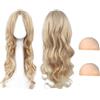 AYNKH Parrucca lunga bionda ondulata, 68,6 cm, capelli ricci, per travestimento e cosplay da donna