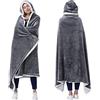 Catalonia Classy Elegante coperta con cappuccio in pile Sherpa accogliente, da indossare per adulti, donne, uomini, bambini, per casa o all'aperto, 125 x 185 cm