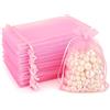 G2PLUS 50PCS Rosa Sacchetti Organza 10x15CM Sacchetti Organza Regalo Sacchetti Regalo in Organza Borse Organza con Coulisse Sacchetti Confetti per Matrimonio, Caramella Gioielli