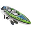 Intex 68306NP - Canoa Gonfiabile Challenger K2, 2 posti, con Accessori, PVC, Multicolore, 351x76x38 cm