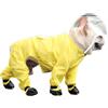 Generic Giacca antipioggia per cani, bassotto impermeabile riflettente, poncho antipioggia impermeabile, leggera e antivento, copertura completa con cappuccio trasparente per cani di taglia media e grande