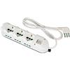 FANTON 481224-B Multipresa elettrica 9 posti con 3 prese universali e 6 prese bivalenti italiane laterali ciabatta spina piccola 10A cavo 1,5mt - colore bianco