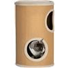 PawHut Torre Tiragraffi per Gatti a 2 Livelli in Sisal con Casette in Peluche per 1-2 Gatti, Marrone