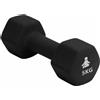 FITPADDY - Peso manubrio dumbbell testa esagonale 5 kg nero 25x10x9 cm