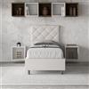 ITYHOME Letto singolo contenitore imbottito 80x190 similpelle bianco Priya